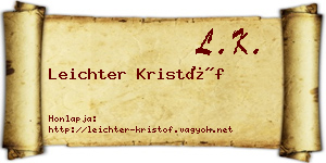 Leichter Kristóf névjegykártya