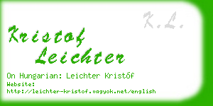 kristof leichter business card