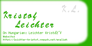 kristof leichter business card